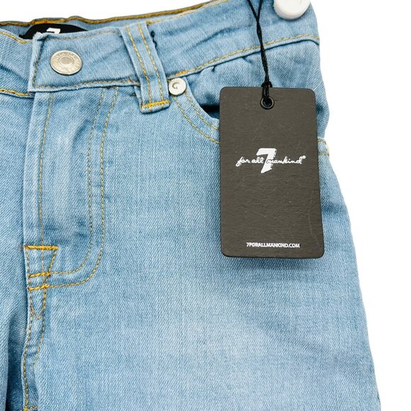 NWT 7 for all mankind Girls Blue Airweft Denim Jeans Size 4 Stretch Straight Leg - Picture 5 of 12